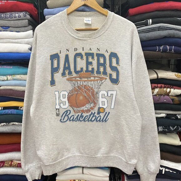 Retro Indiana Pacers Basketball Sweatshirt, Vintage Indiana Pacers NBA Shirt Tee - Picture 1 of 2
